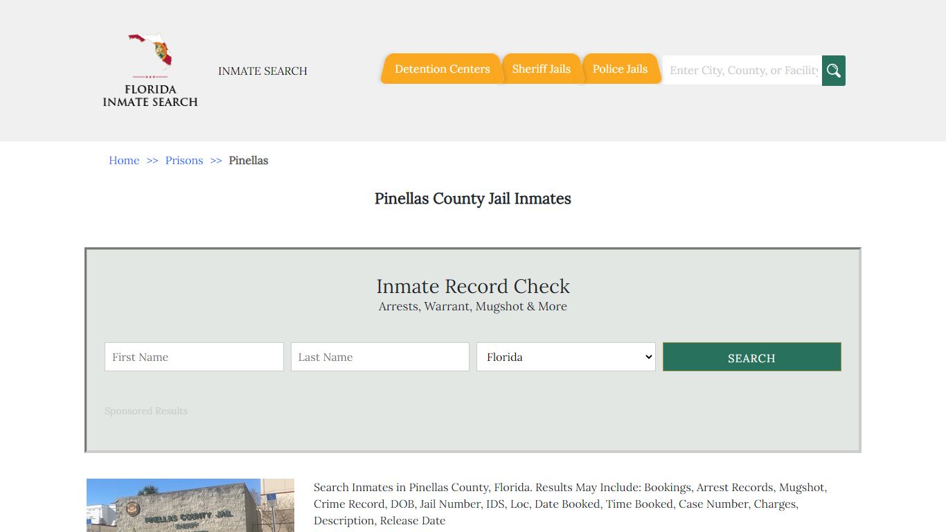 Pinellas County Jail Inmates | Florida Inmate Search
